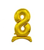 Balon folie stativ sub forma de cifra, auriu 74 cm-Tip Cifra 8