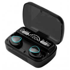 Casti Stereo Wireless Headset cu Bluetooth, Microfon, Cutie de Incarcare si Baterie Externa M10