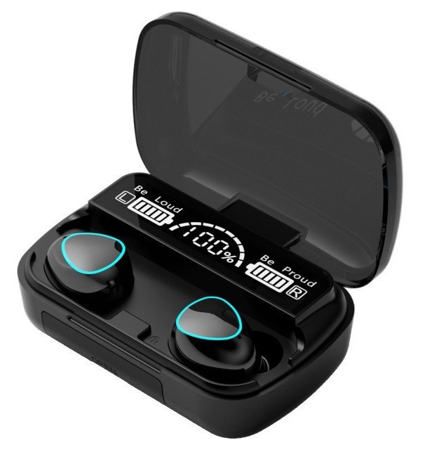 Casti Stereo Wireless Headset cu Bluetooth, Microfon, Cutie de Incarcare si Baterie Externa M10
