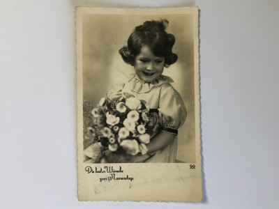 Carte postala circulata in perioada nazista cu stampila svasticii foto