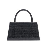 Geanta plic neagra cu paiete si maner fix