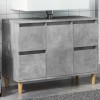 Dulap Chiuveta Baie Gri Beton 80x33x60cm Lemn Prelucrat. Masca Chiuveta Baterie Baie