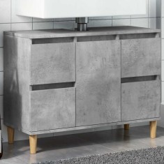 vidaXL Dulap de chiuvetă, gri beton, 80x33x60 cm, lemn prelucrat 857125