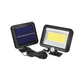 Lampa cu panou solar separat FOXMAG24, cu telecomanda, 100 LED-uri, senzor de miscare, negru