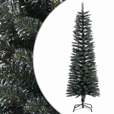 vidaXL Brad de Crăciun artificial slim cu suport, verde, 150 cm, PVC 345184 foto