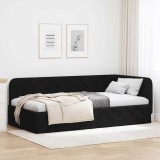vidaXL Cadru de pat colțar cu headboard Negru 100 x 200 cm țesătură 42016505