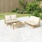 vidaXL Set mobilier de grădină, cu perne alb crem, 3 piese, bambus 3156483
