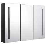 Cumpara ieftin Dulap de baie cu oglinda si LED, negru stralucitor, 89x14x62 cm
