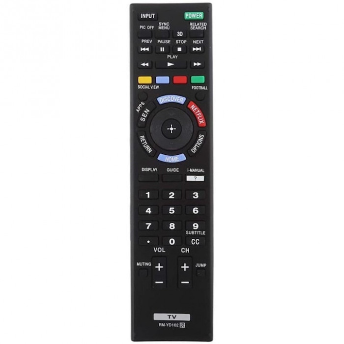 Telecomanda pentru Sony RM-YD102, x-remote, Netflix, Negru