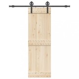 VidaXL Set feronerie pentru ușă glisantă, negru, 183 cm, oțel