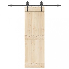 vidaXL Set feronerie pentru ușă glisantă, negru, 183 cm, oțel