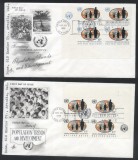 UN New York 1965 World population conference Mi.161-162 x 4 FDC UN.132