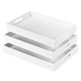 Set 3 tavi servire Navaris, din bambus, cu manere, pliabile, 53446.03.02