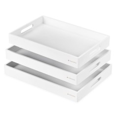 Set 3 tavi servire Navaris, din bambus, cu manere, pliabile, 53446.03.02
