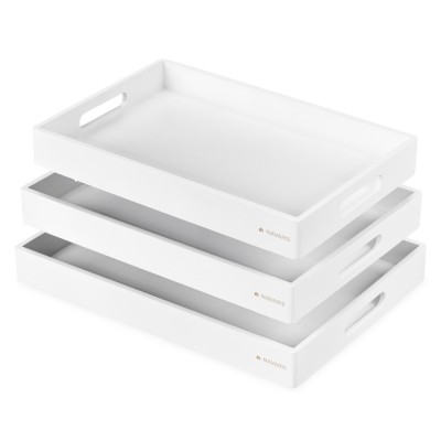 Set 3 tavi servire Navaris, din bambus, cu manere, pliabile, 53446.03.02 foto