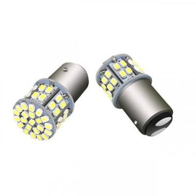 Bec LED cu doua faze 50SMD lumina alba BAY15D 12V Automotive TrustedCars foto