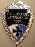 I.343 STICKPIN 2 GERMANIA KRIEGER u. SOLDATEN KAMERADEN UNTERHACHING 1874