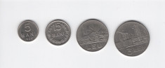 Set monede 1966 - 5 bani, 15 bani, 1 leu, 3 lei XF foto