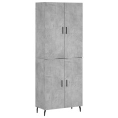 Dulap inalt, gri beton, 69,5x34x180, lemn compozit