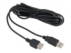 Extensie cablu USB 2.0 A Tata-Mama, negru, 5m lungime foto