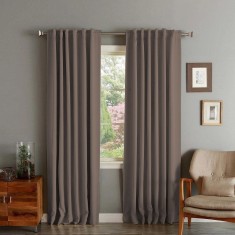 Draperie din catifea cu rejansa transparenta cu ate pentru galerie, Madison, 150x220 cm, densitate 700 g/ml, Harbor gray, 1 buc