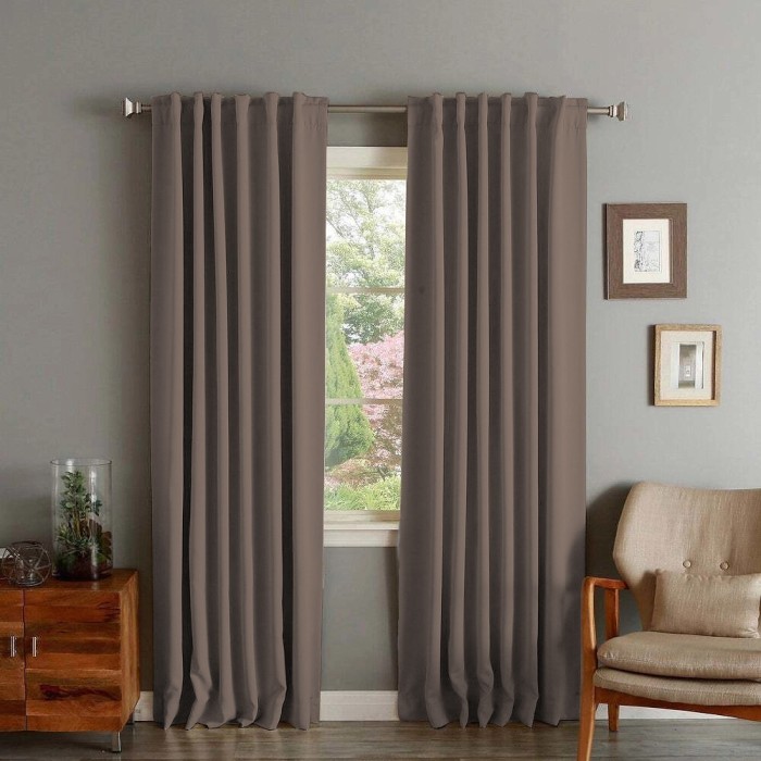 Draperie din catifea cu rejansa transparenta cu ate pentru galerie, Madison, 200x270 cm, densitate 700 g/ml, Harbor gray, 1 buc