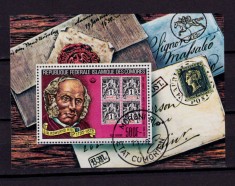 ✅(C44) 1978 Comore , &quot; 100 de ani - Sir Rowland Hill&quot; colita 191A , stampilat