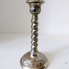 Sfesnic / suport lumanare, de metal, Made in England, vintage, 14cm