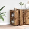 Dulap vidaXL Lemn Vechi 60x22x79cm, 3 Rafturi, Lemn Compozit, Roti, Maro