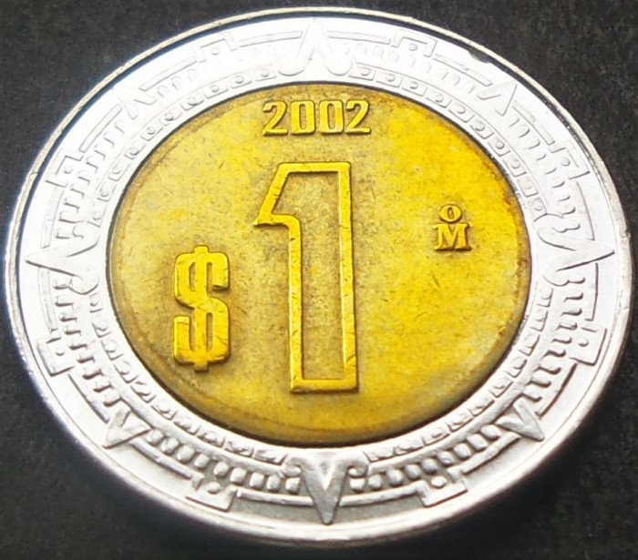 Moneda bimetal 1 NUEVO PESO - MEXIC, anul 2002 *cod 1811 A