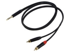Cablu Jack 6,3mm la RCA x2 1,5m negru REDS MUSIC