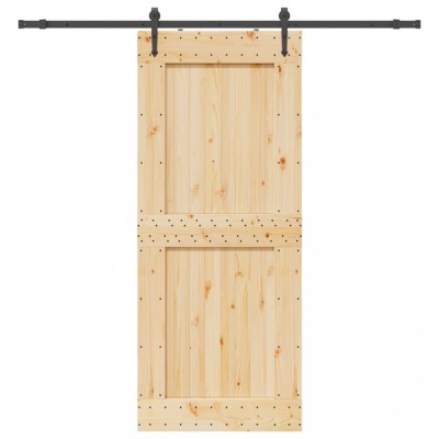vidaXL Ușă glisantă cu set de feronerie 95x210 cm, lemn masiv de pin foto
