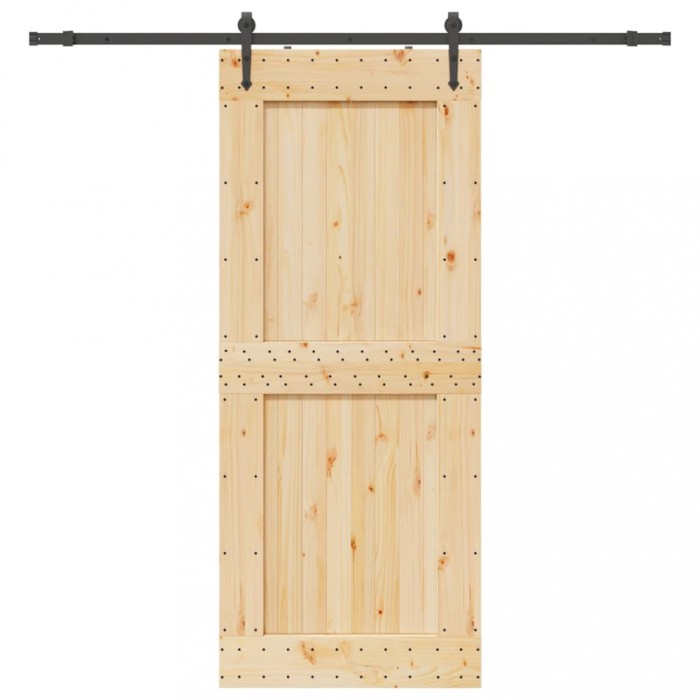 vidaXL Ușă glisantă cu set de feronerie 95x210 cm, lemn masiv de pin