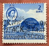 Timbru Trinidad &amp; Tobago 1960 Queen's Hall 2 Cents cu Supratipărire Slogan Ștampilat - A007