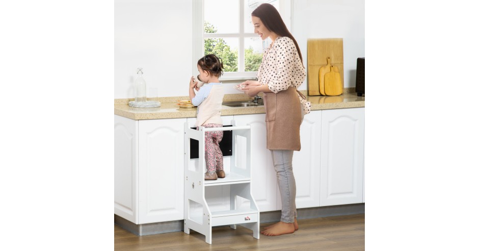 HOMCOM Scara Montessori 2 in 1 detasabila din MDF, pentru copii 3-6 ani ...