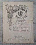Brevet , format MIC , pt decoratia Semnul Onorific pt serviciul militar de 25 ( XXV ) ani ca ofiter activ , 1946 , Mihai I. Foarte rar de gasit !