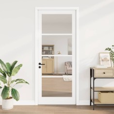 vidaXL Ușă Interioară cu Sticlă Alb 93 x 232 cm