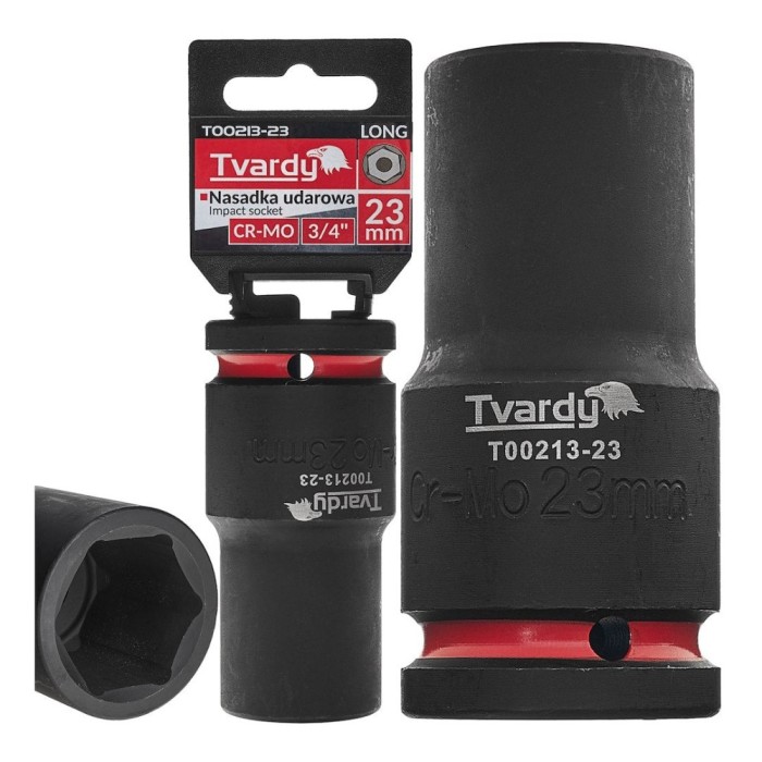 Cheie tubulara de impact in 6 puncte 3 / 4&quot;, 23 mm, Cr-Mo, Tvardy T00213-23
