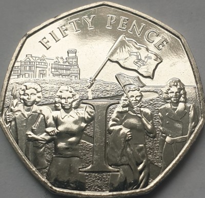 50 pence 2020 Isle of Man / Insula Man, Celebrations on the Isle of Man, unc foto