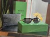 Ochelari de soare Bottega Veneta negri cu detalii aurii + cutie, Metal, Negru