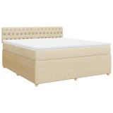 Cumpara ieftin Pat continental cu saltea, crem, 180x200 cm, textil