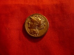 Denar Republican ,inscriptionat pe revers C.Coil.-Cald - Copie veche , d=1,8cm foto