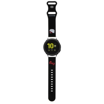 Curea pentru Samsung Watch 4/5, Huawei Watch GT 3 (42mm)/GT 3 Pro (43mm) - Hello Kitty Strap Silicone Kitty Head (HKUWMSCHBLK) - Black foto