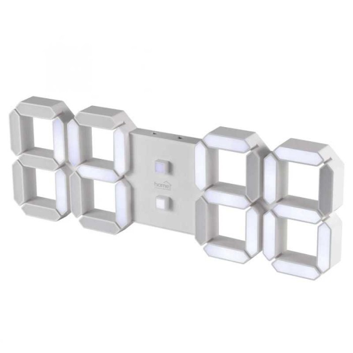 Ceas desteptator digital LED 3D alb 128mm 5V USB telecomanda Home LTC 05