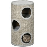 PawHut Turn Sisal pentru Pisici, Ansamblu cu Platforme &Icirc;nveliș Moale, &Phi;38x70 cm, Gri | Aosom Romania