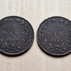 Lot monede 5 bani 1867