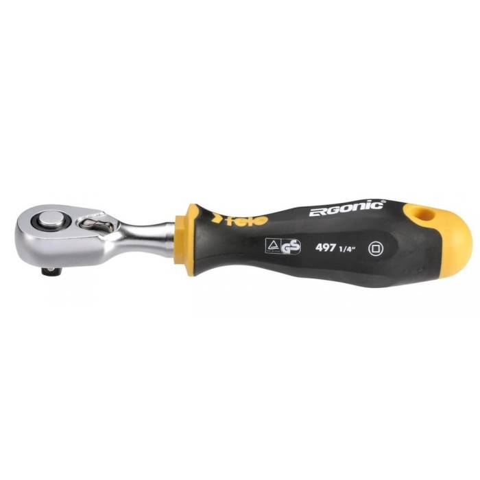 Felo 49763541, Antrenor cu clichet reversibil, seria Ergonic, patrat de 1/4, 72 dinti