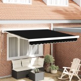 vidaXL Marchiză retractabilă automată neagră 350x250 cm