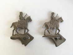 Lot 2 figurine soldati plumb, calare, deosebiti, vechi, colectie, 7 cm inaltime foto