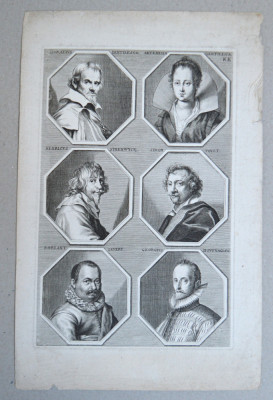 Richard Collin &amp;quot;Portrete de vechi maestri&amp;quot; gravura veche 1683 foto